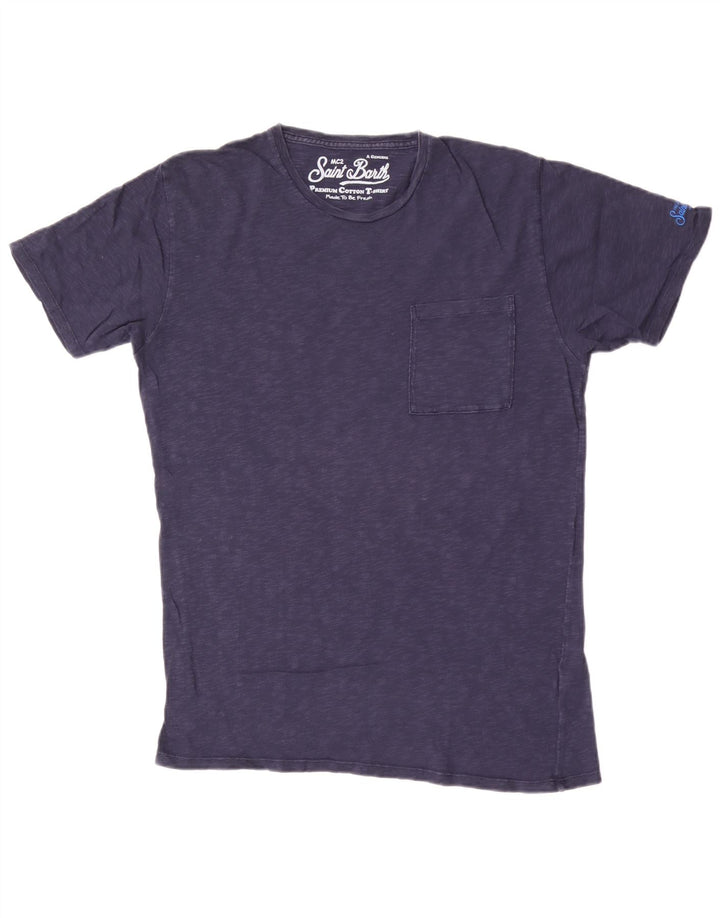 MC2 SAINT BARTH T-Shirt Homme Top Medium Bleu Marine Moucheté Coton