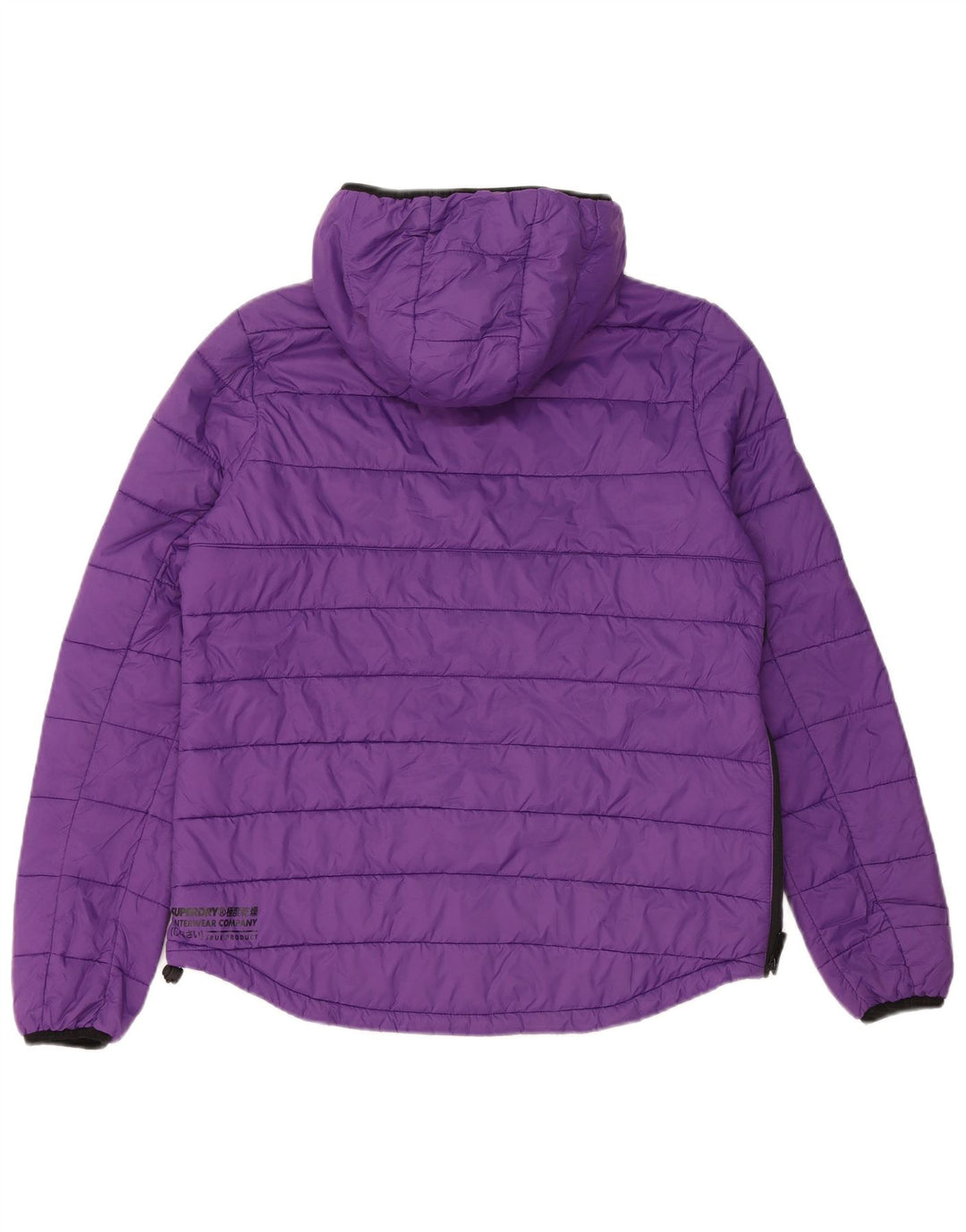 SUPERDRY Veste matelassée à capuche pour femme UK 12 Nylon violet moyen