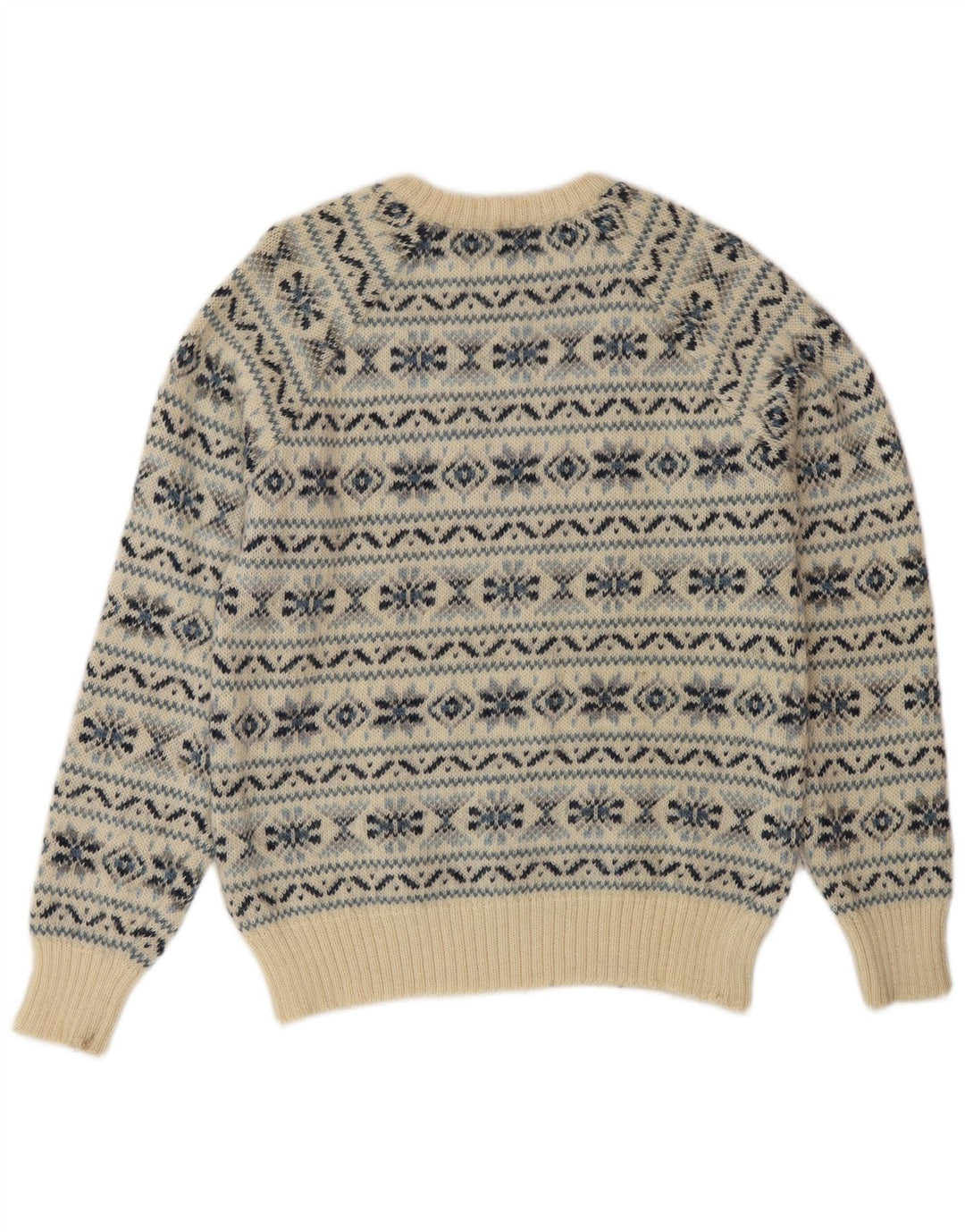 Silvy Pull col rond pour homme IT 48 Beige moyen Fair Isle