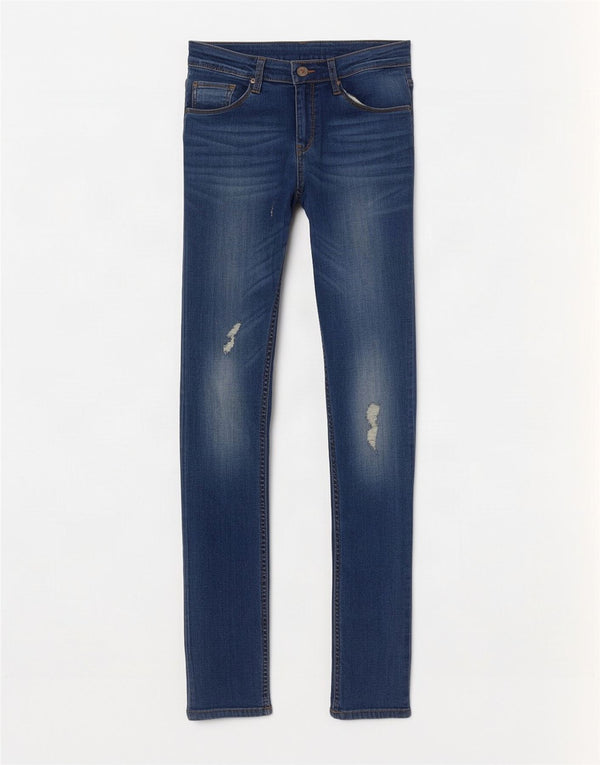 Levi's Filles 711 Jean skinny effet vieilli 15-16 ans W26 L32 Bleu Coton