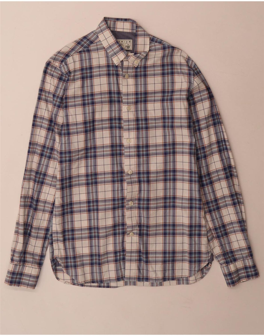 Jack & Jones Chemise ajustée en coton à petits carreaux bleus