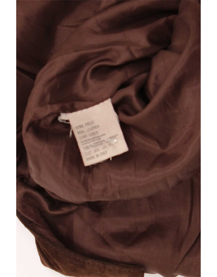 Reeve Veste blazer en daim à 4 boutons pour homme IT 48 Cuir marron moyen