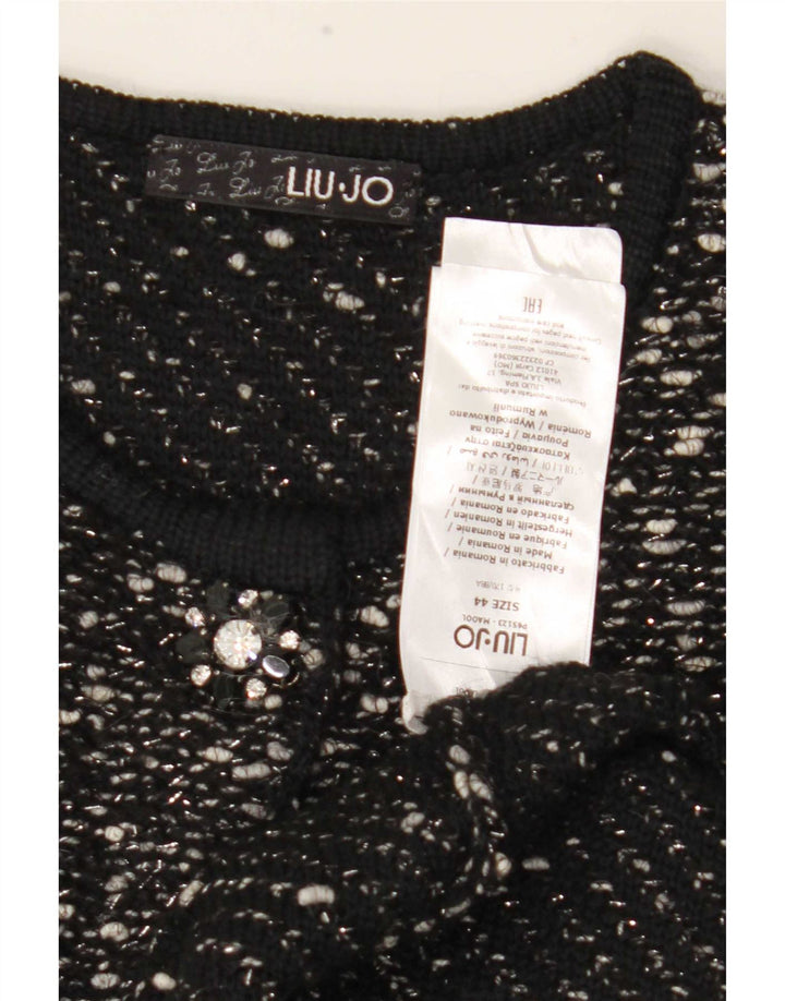 Liu Jo Cardigan long à manches courtes pour femme IT 44 Noir moyen