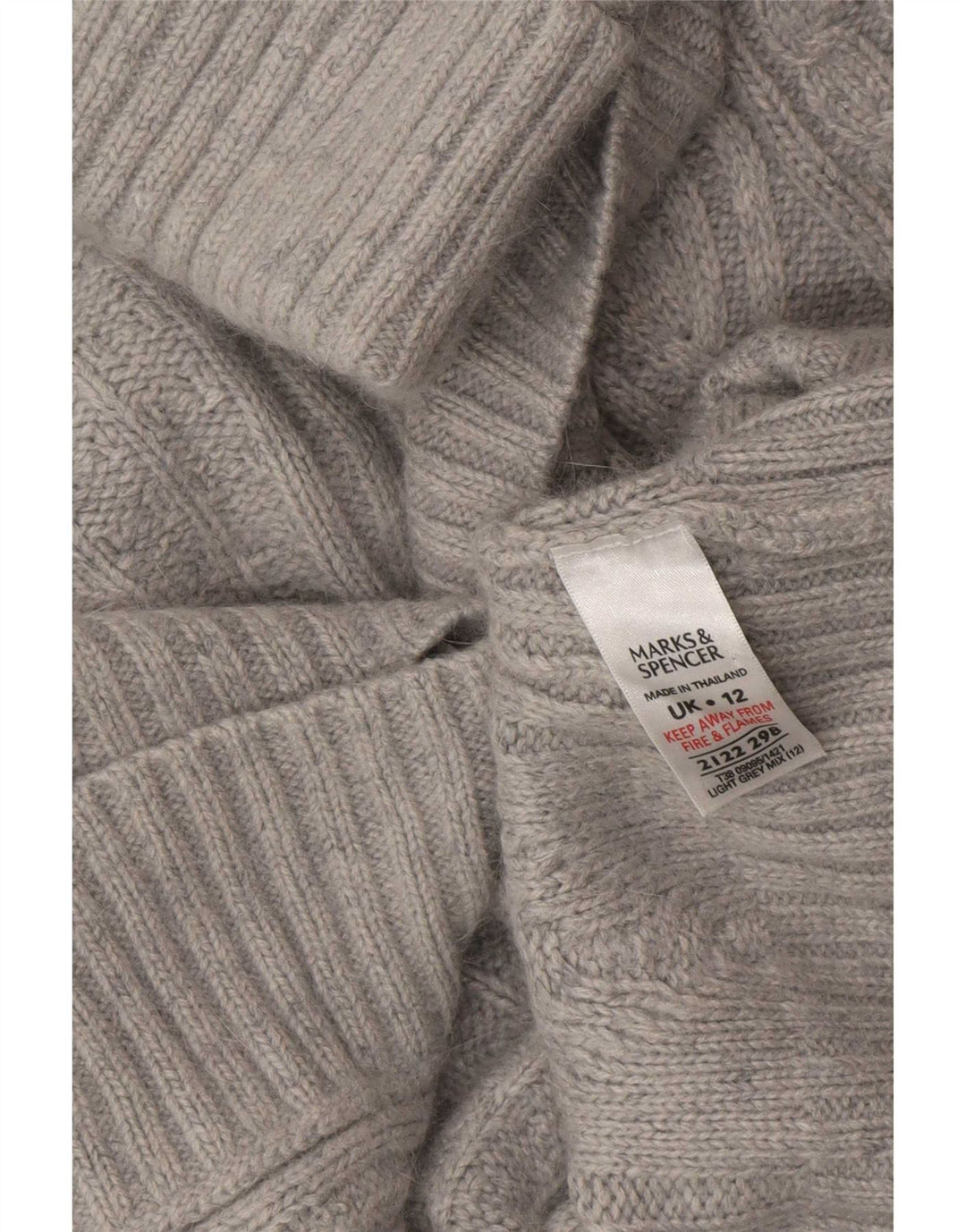 Marks & Spencer Pull Cardigan Femme UK 12 Acrylique Gris Moyen
