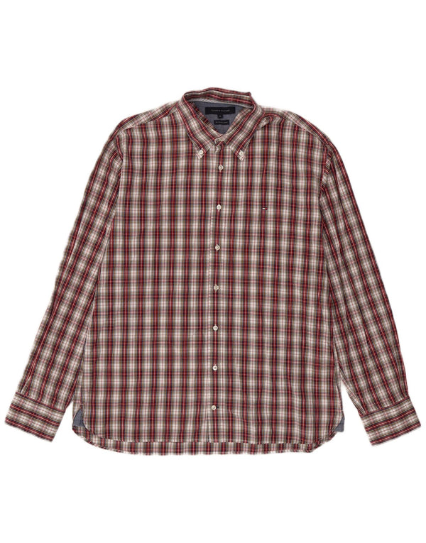 Tommy Hilfiger Chemise Homme XL Rouge Carreaux Coton
