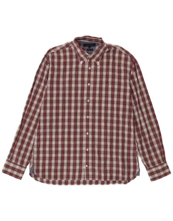 Tommy Hilfiger Chemise Homme XL Rouge Carreaux Coton
