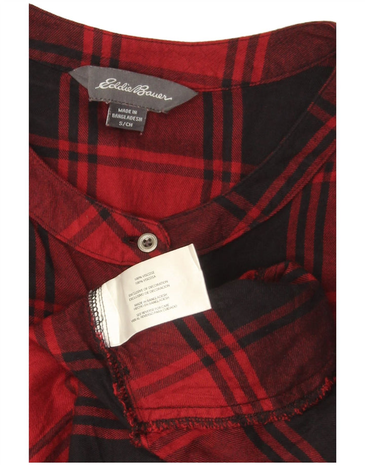 Eddie Bauer Chemise longue surdimensionnée pour femme UK 10 Petit carreaux rouges
