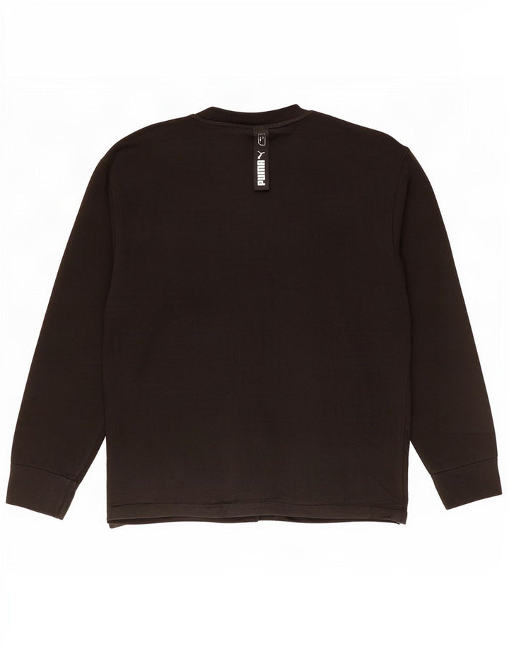 Puma Sweat-shirt graphique pour homme en coton noir Taille S