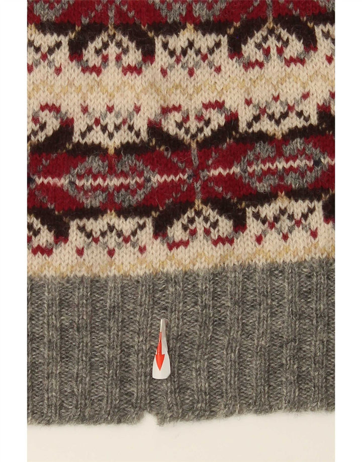 vintage Mens Crew Neck Jumper Pull Moyen Multicolore Classique