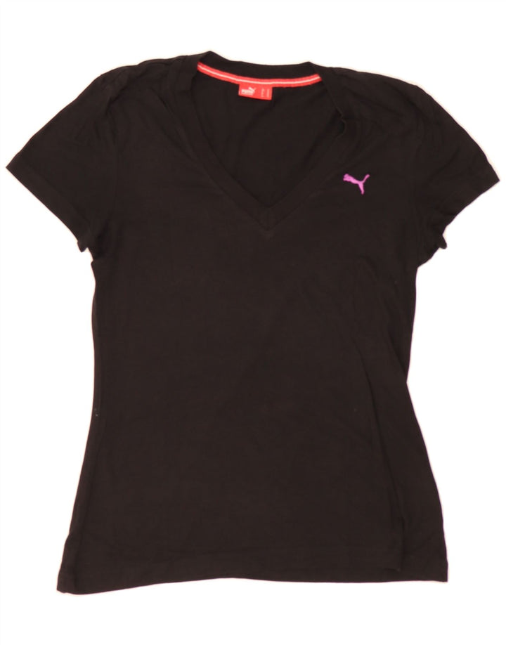 PUMA Womens T-Shirt Top UK 12 Medium Black Vintage Puma and Second-Hand Puma from Messina Hembry 