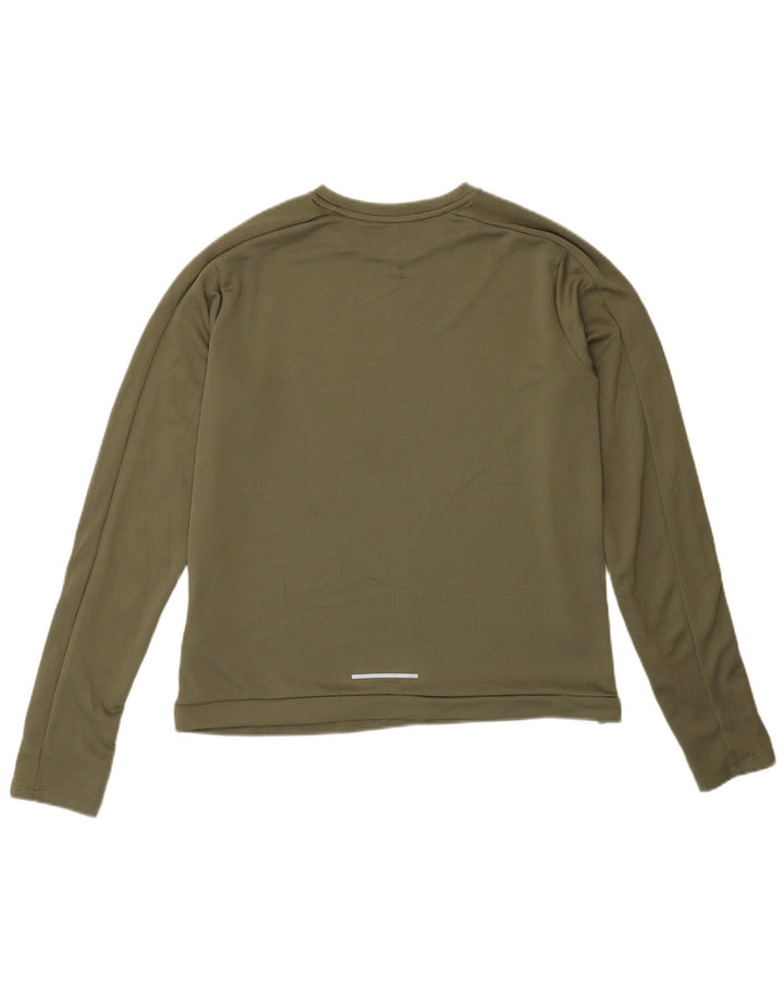 Nike Haut Dri Fit à manches longues pour femme UK 14 Kaki moyen Polyester