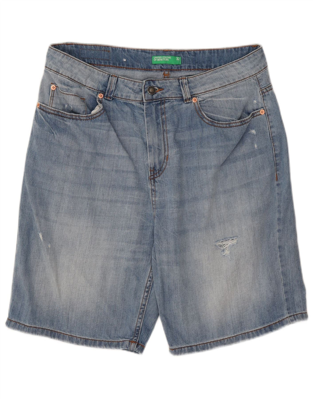 BENETTON Short en Jean W32 Homme Bleu Moyen