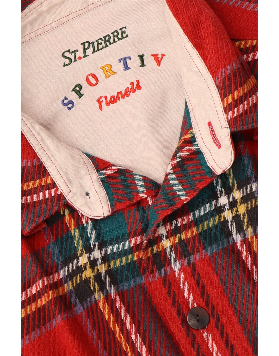 VINTAGE Chemise en flanelle pour hommes grand plaid rouge