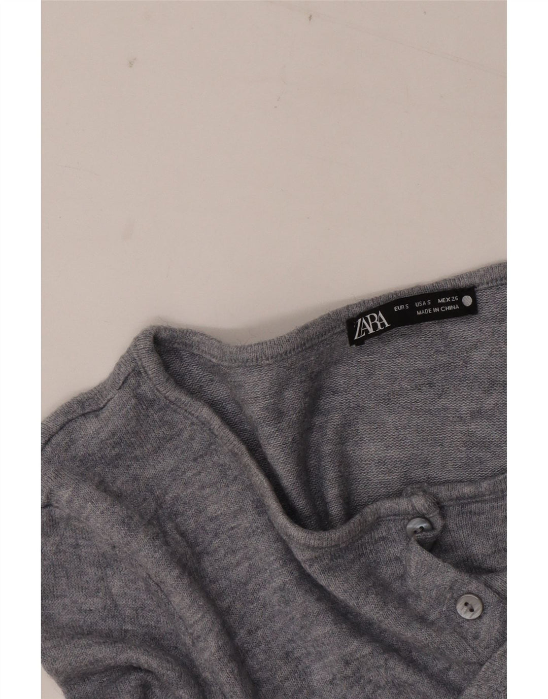 Zara Womens Crop Cardigan Top UK 10 Petit Gris
