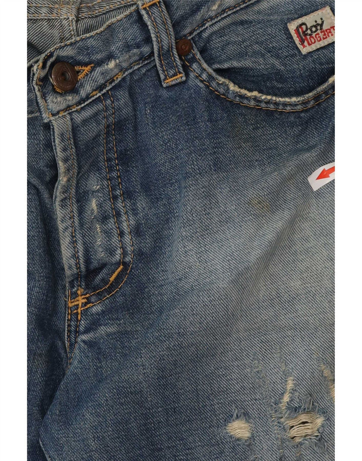 Roy Rogers Jean bootcut vieilli pour femme W34 L32 en coton bleu