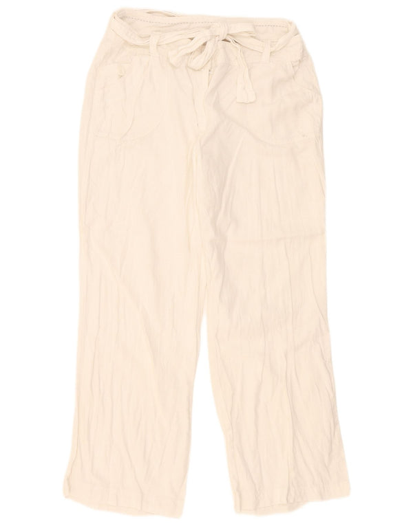 Marks & Spencer Pantalon décontracté pour femme UK 16 Large W36 L27 Lin blanc