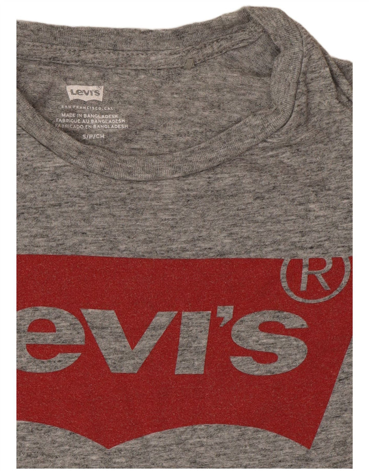 Levi's T-Shirt Graphique Femme UK 10 Small Gris Moucheté