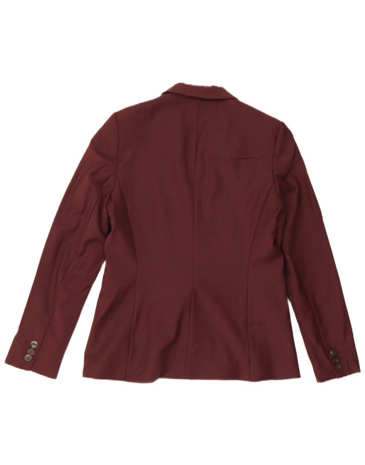Hobbs Veste Blazer 1 Bouton Femme UK 10 Petit Bordeaux Polyester