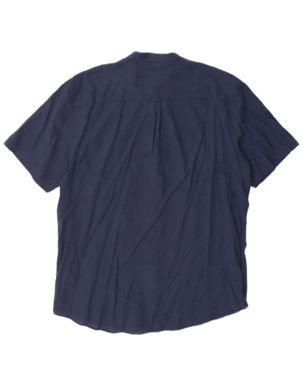 Farah Chemise à Manches Courtes Homme XL Bleu Marine Lin