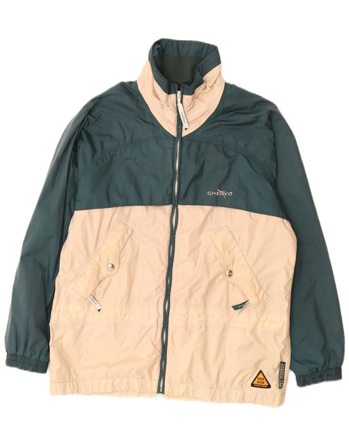 Chervo Veste coupe-vent graphique pour homme UK 36 Small Vert Colorblock