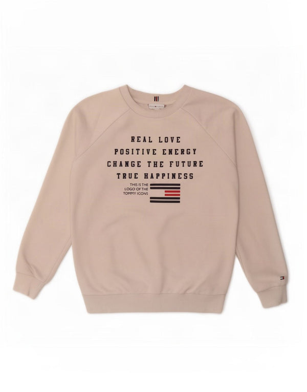 Tommy Hilfiger Sweatshirt Graphic Sweatshirt Jumper XS Blanc Cassé