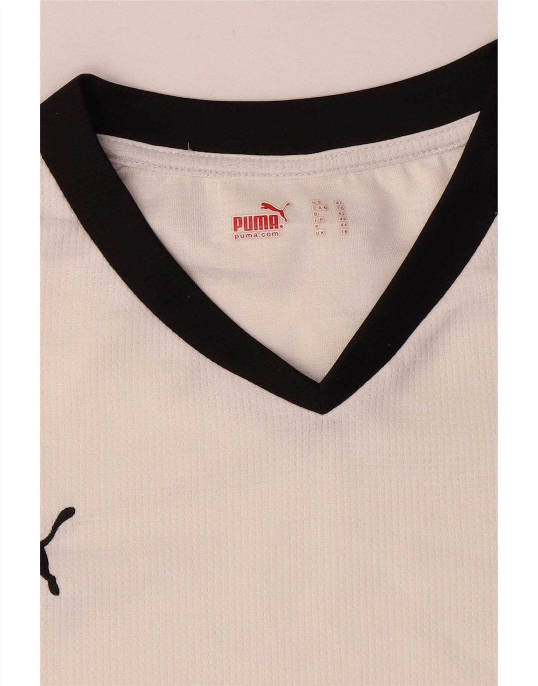 Puma T-shirt pour femme UK 16 Large Blanc Colorblock Polyester
