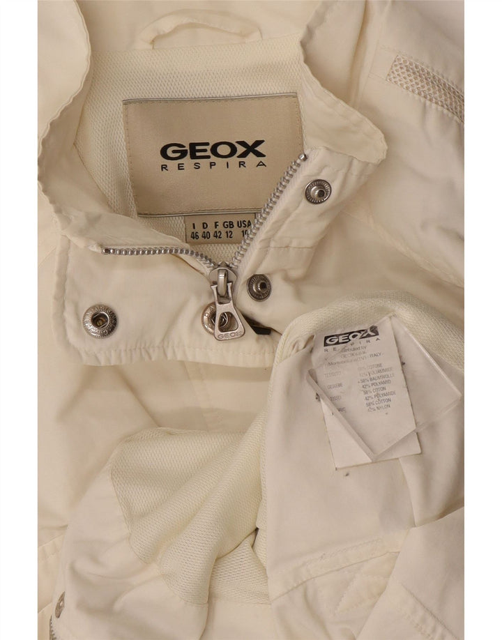 Geox Veste utilitaire Respira pour femme UK 12 Medium Off White Coton