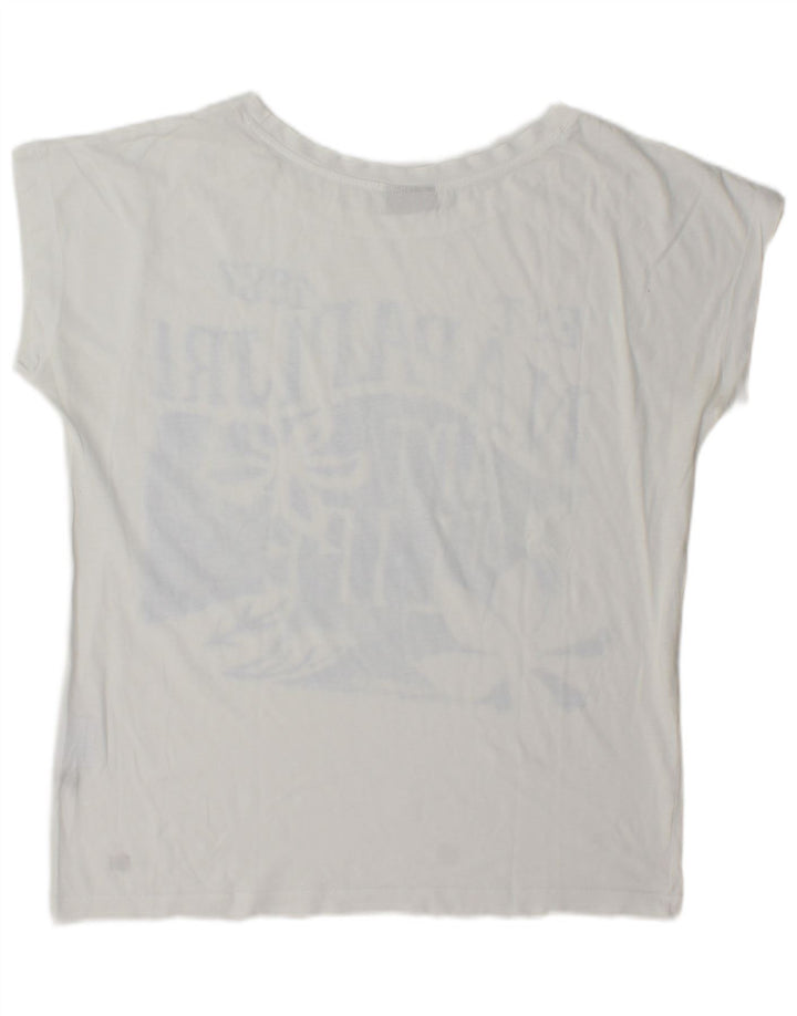 Napapijri T-shirt graphique pour femme UK 14 Blanc moyen