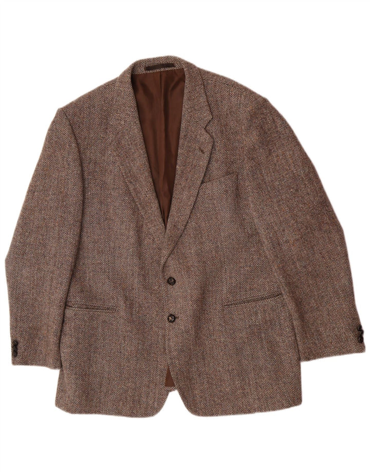St Michael Veste blazer à 2 boutons pour homme UK 38 en laine à chevrons marron moyen