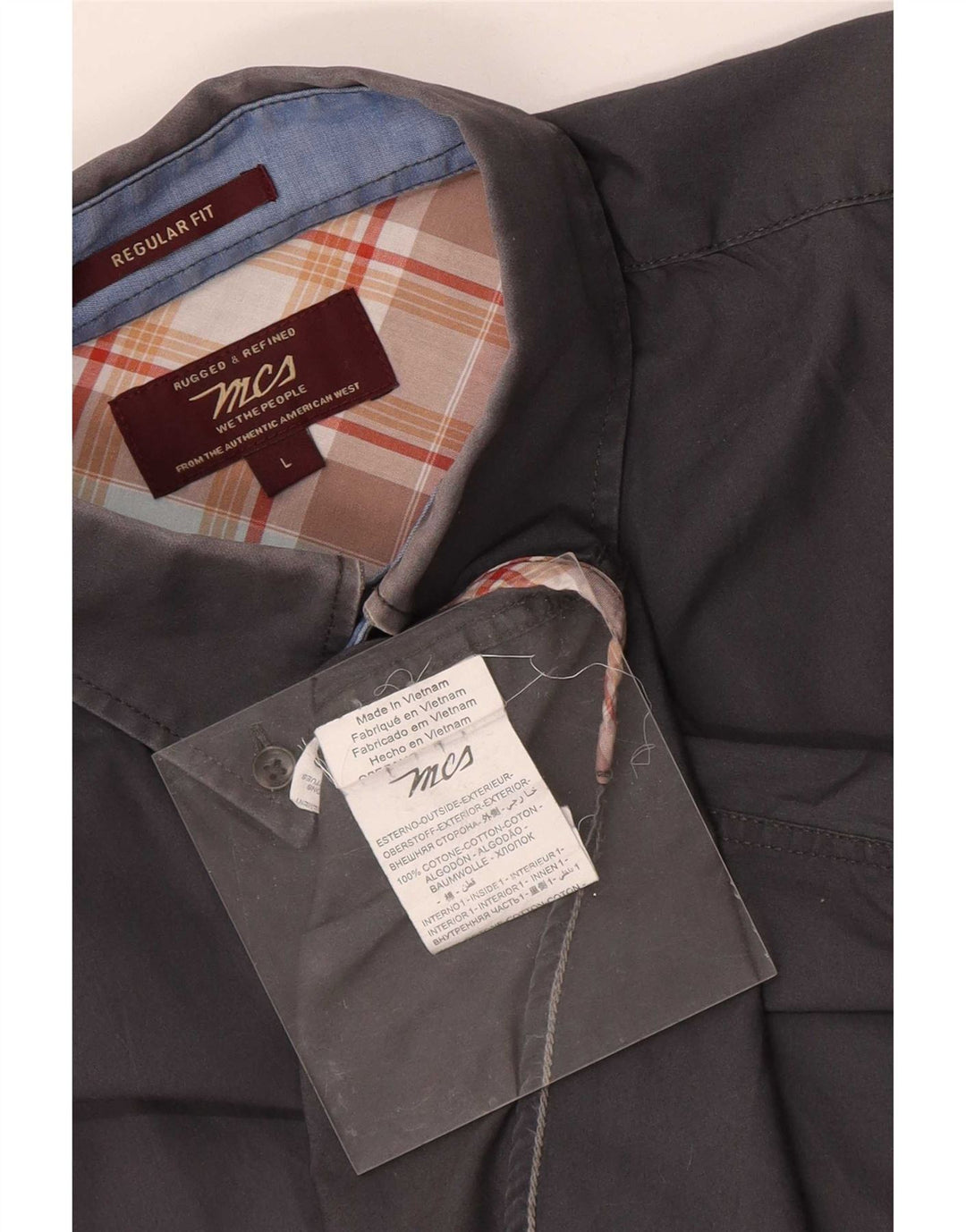 Marlboro Classics Chemise coupe régulière pour homme en coton gris moyen