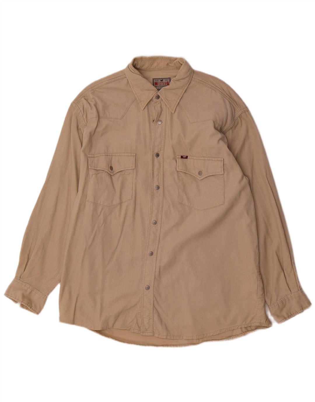 Mustang Chemise en velours côtelé pour homme Grand coton beige