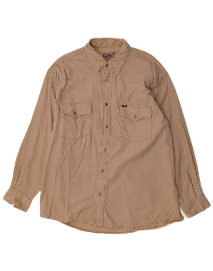 Mustang Chemise en velours côtelé pour homme Grand coton beige