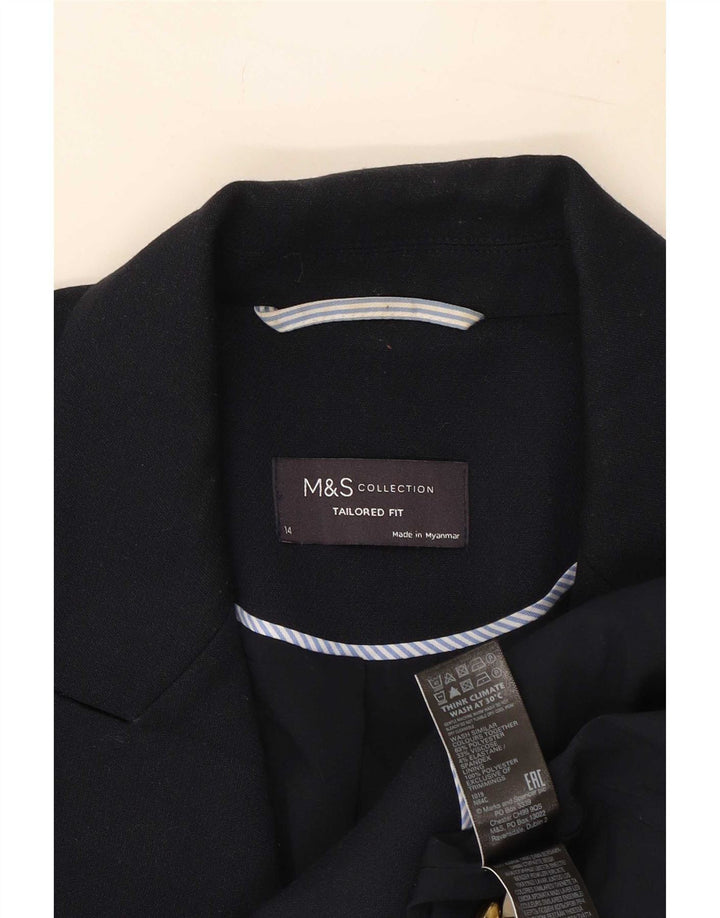 Marks & Spencer Veste blazer coupe ajustée pour femme UK 14 Bleu marine moyen