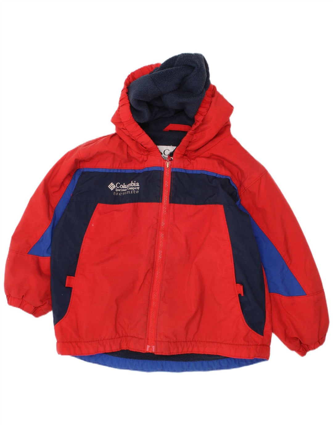 COLUMBIA Veste coupe-vent à capuche pour garçon 2-3 ans Rouge Colourblock