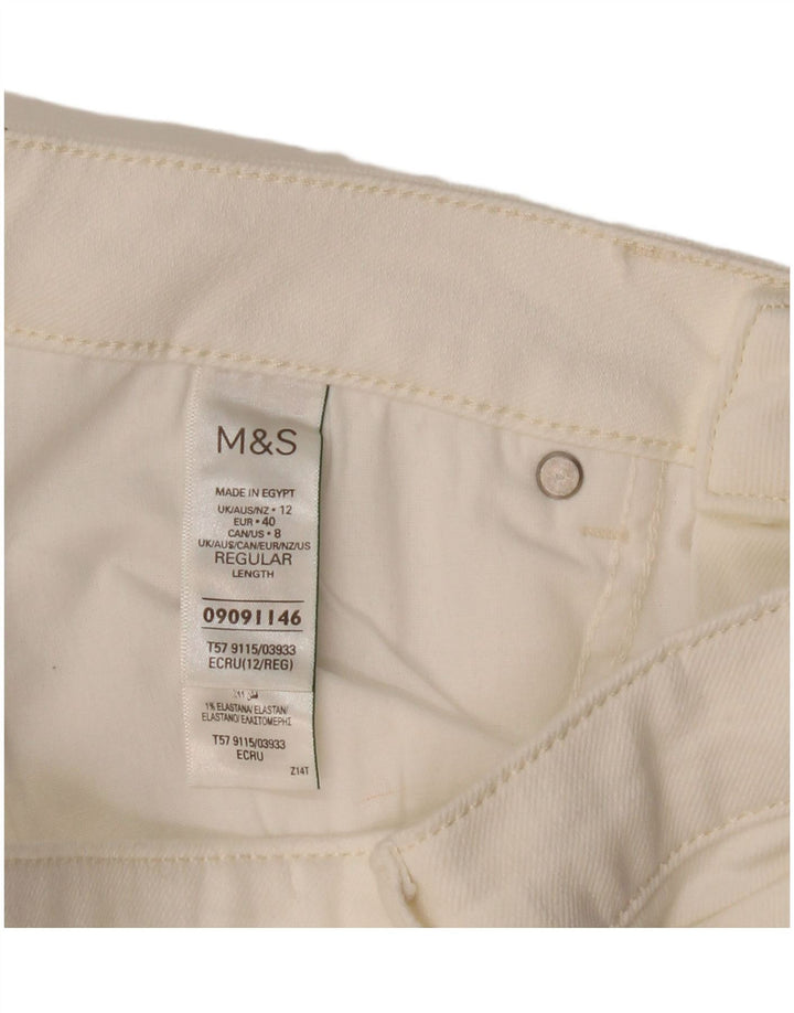 Marks & Spencer Jean fuselé taille haute pour femme UK 12 Medium W32 L26 Blanc