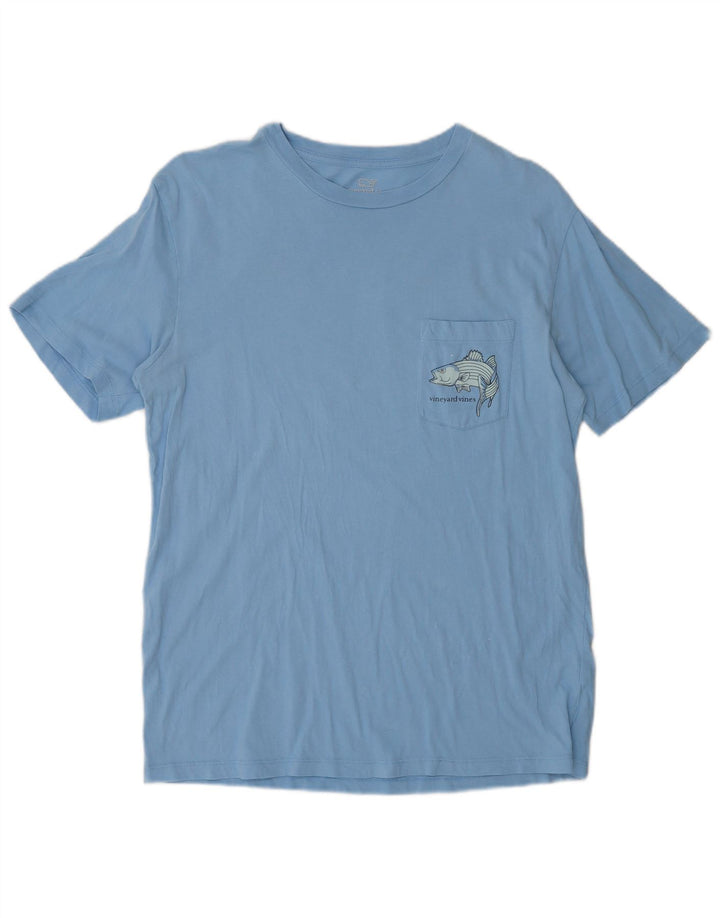 Vineyard Vines T-Shirt Graphique Homme Petit Poisson Bleu en Coton