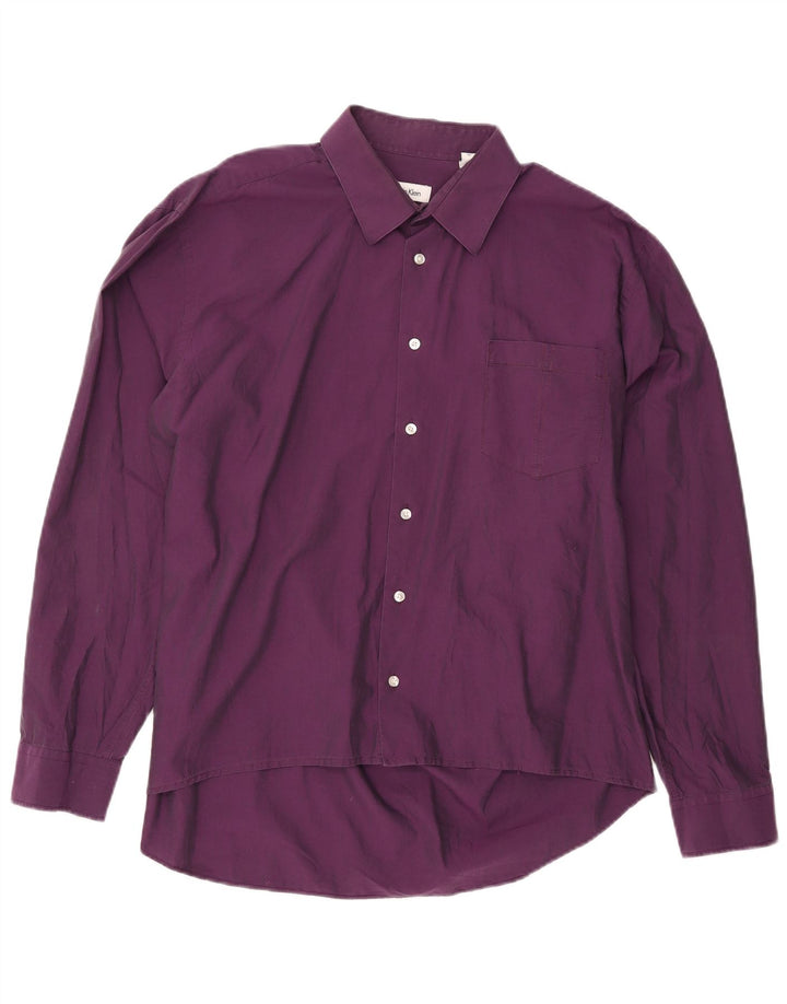 CALVIN KLEIN Chemise Slim Fit Homme Taille 44 XL Violet Coton