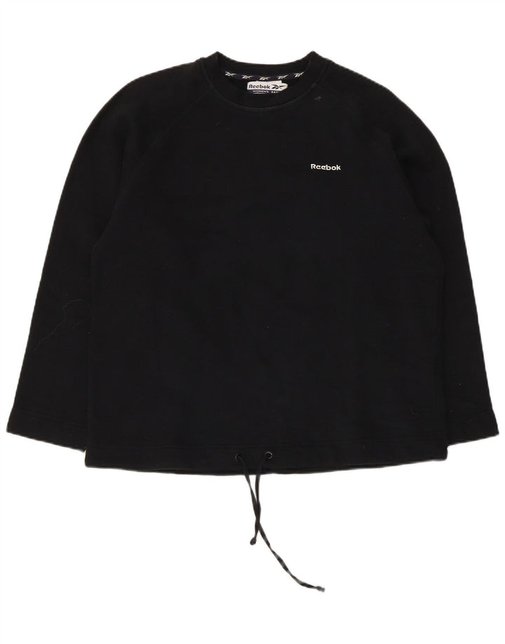 Reebok Sweatshirt Jumper UK 12 Femme Noir Moyen Coton