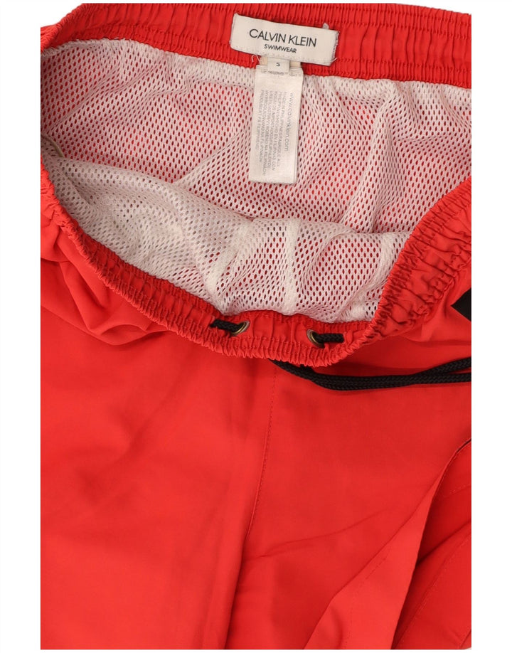 CALVIN KLEIN Mens Graphic Swimming Shorts Small  Red Polyester