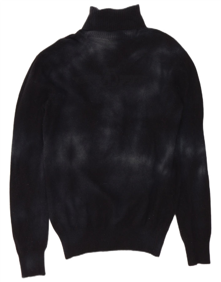 Armani Jeans Pull col roulé pour femme UK 10 Petit Bleu marine Tie Dye