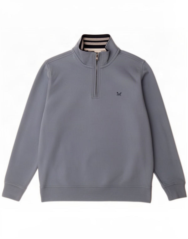 Crew Clothing Sweat-shirt à col zippé pour homme XL en coton bleu