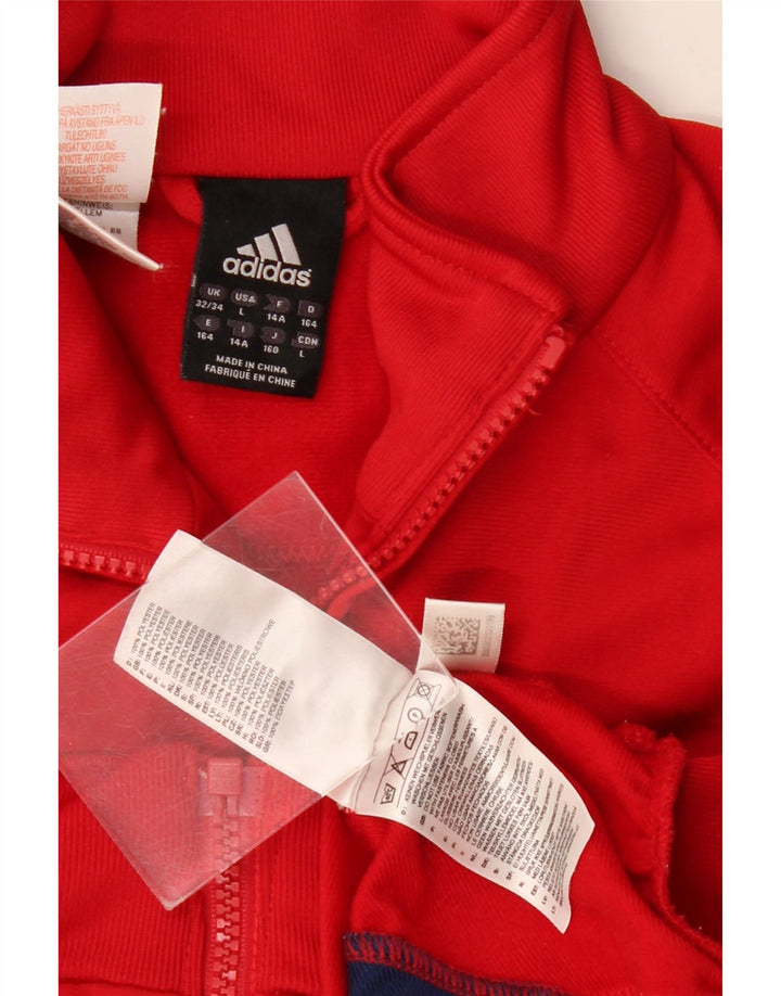 Adidas Veste de Survêtement Garçon 13-14 ans Rouge Colorblock Polyester