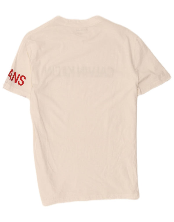 Calvin Klein Jeans T-shirt graphique pour homme en coton blanc petit