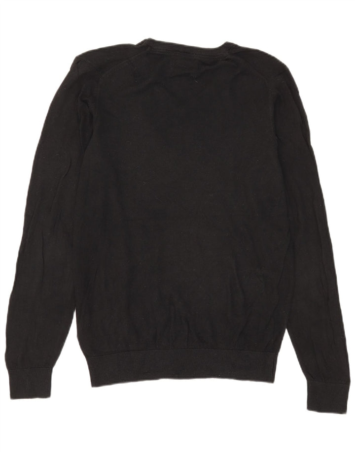 Marks & Spencer Pull coupe régulière à col en V pour femme UK 10 Small Noir