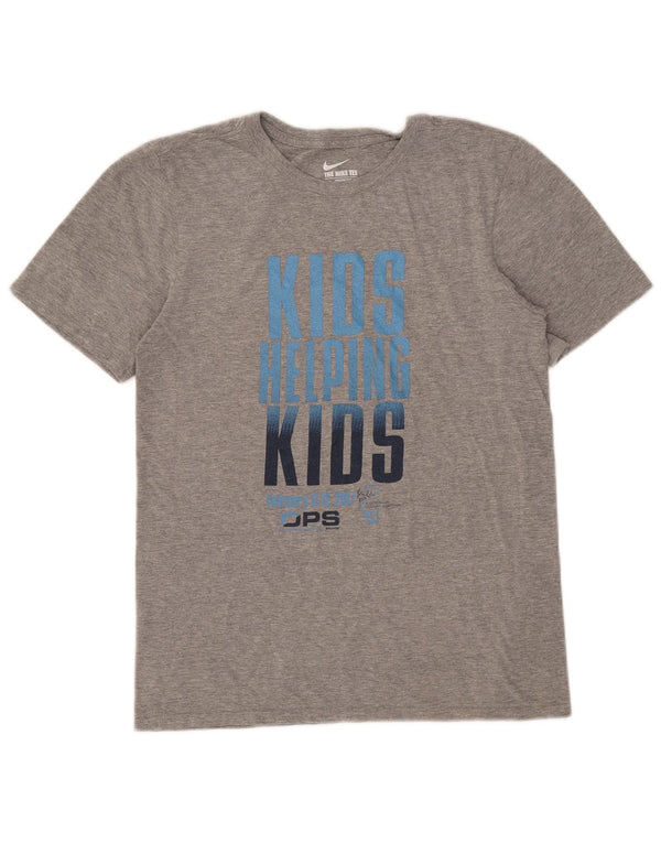Nike T-shirt graphique coupe athlétique pour homme, petit, gris, coton moucheté