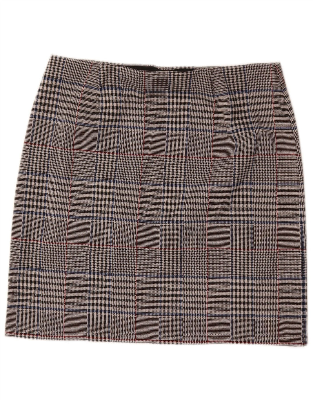 Marks & Spencer Jupe droite pour femme UK 14 Large W32 Gris à carreaux Polyester