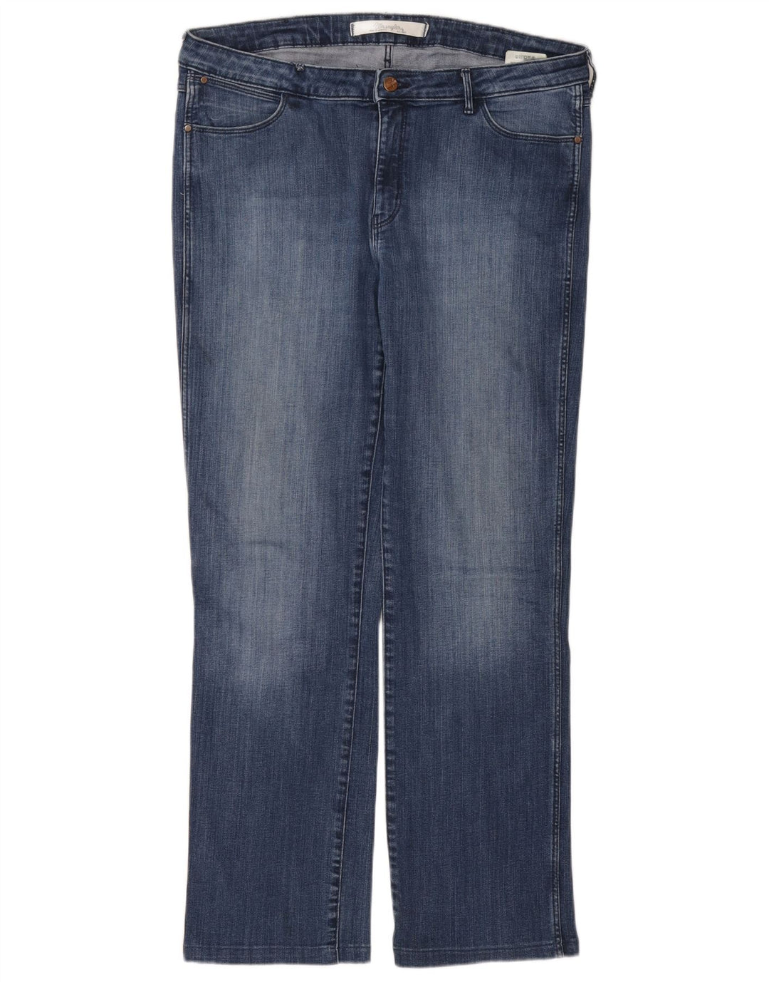 WRANGLER Mens Straight Jeans W34 L30 Blue Cotton