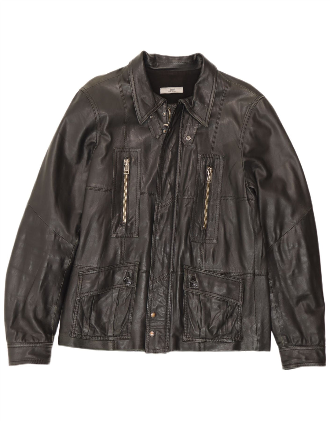 Zen Veste En Cuir Homme IT 52 Grand Cuir Noir