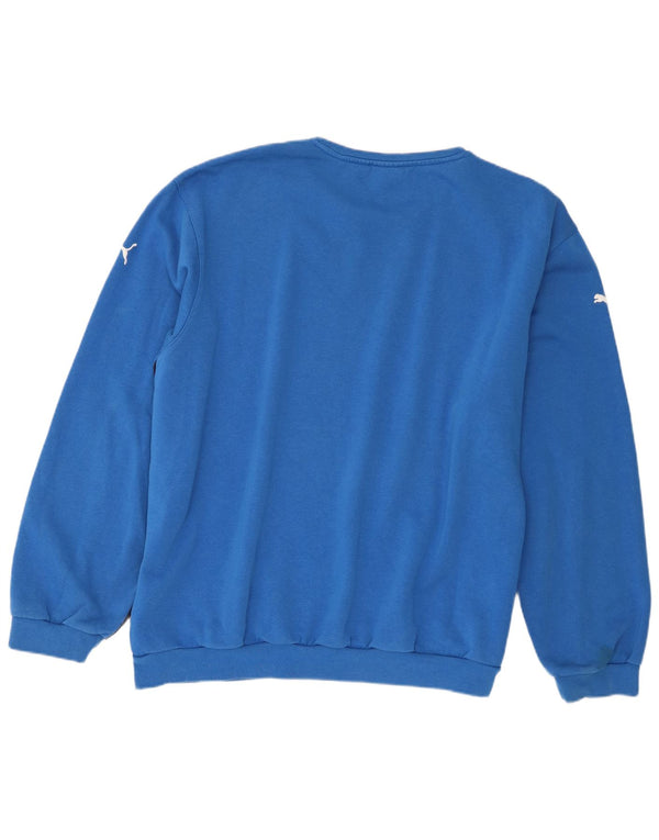 Puma Sweat-shirt pour homme en coton color block Bleu 2XL
