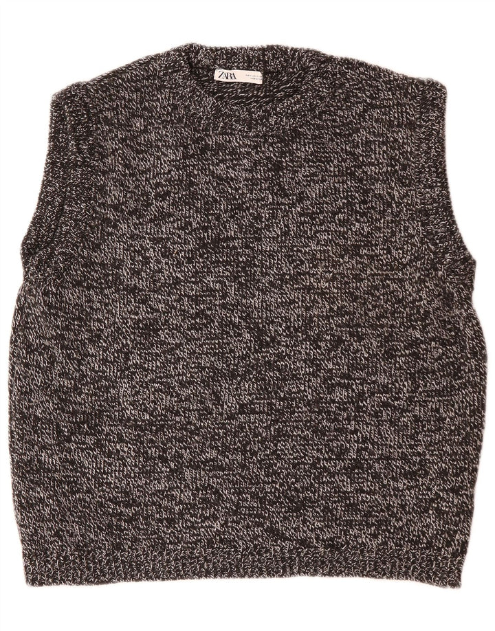 Zara Homme Gilet Débardeur Petit Noir Moucheté Polyacrylique